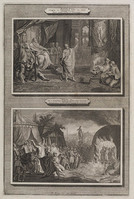KG 12134
          <br/>
          Illustraties uit de Bijbel van Martin, Daniel II.32 & Daniel III, Uitlegging van Nebucadnezars droom door Daniel & De 3 jongelingen in de brandende oven bewaard.
          <br/>
          <em>Picart, Bernard (1673-1733)</em>